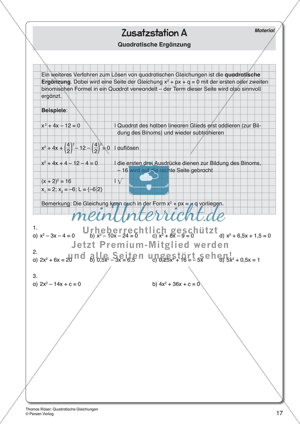 Quadratische Gleichungen Preview 19