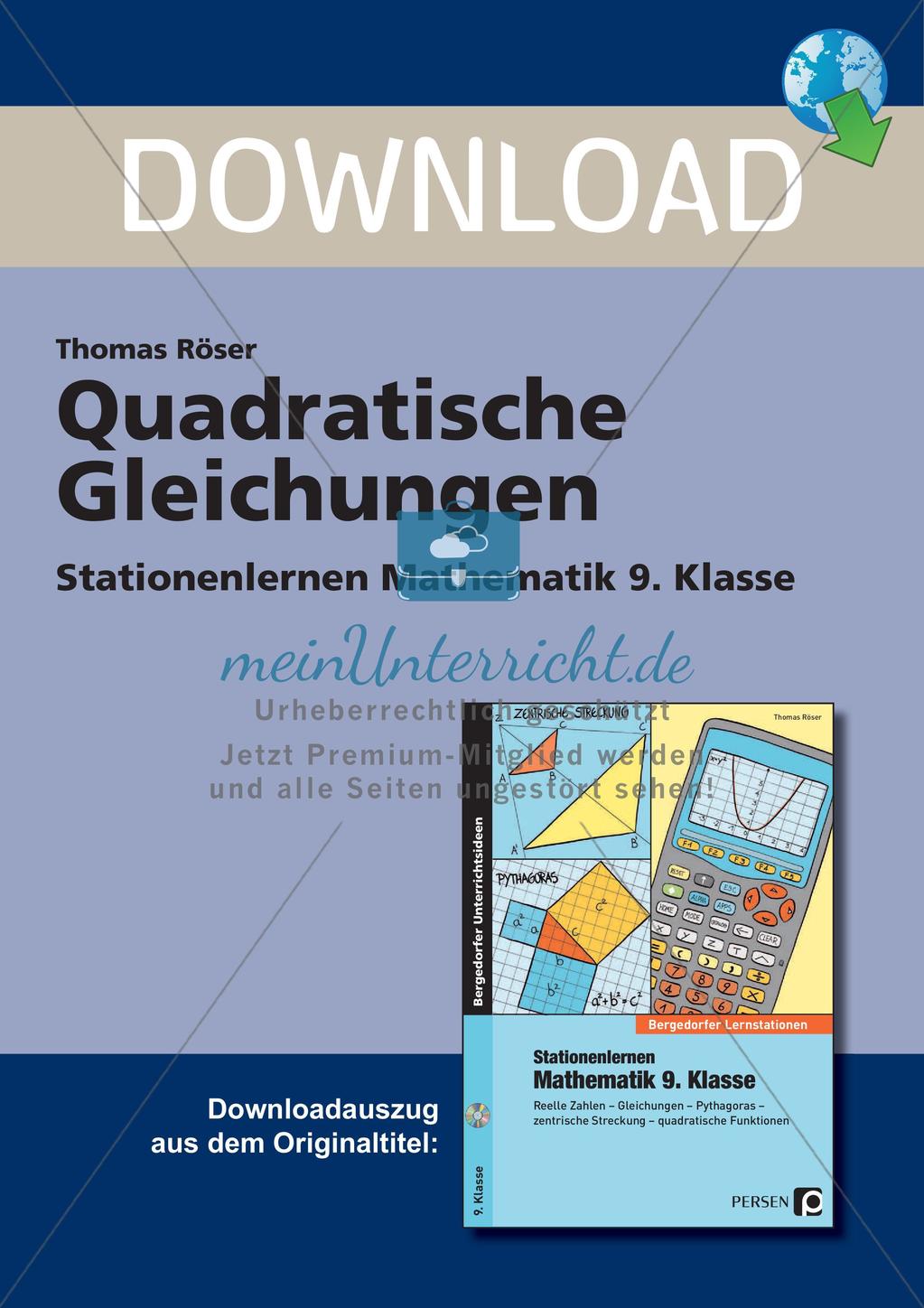 Quadratische Gleichungen Preview 1