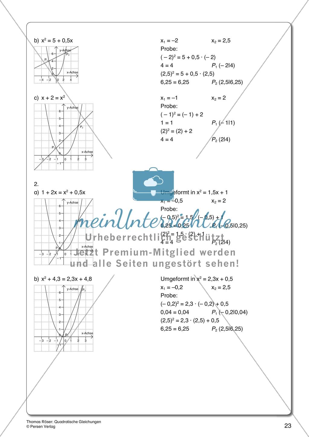 Quadratische Gleichungen Preview 25