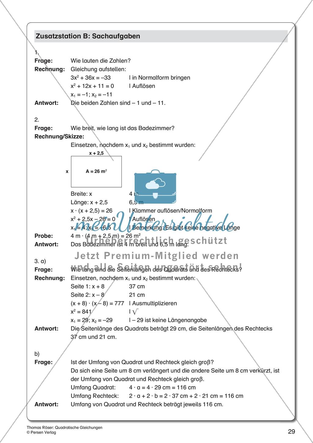 Quadratische Gleichungen Preview 31