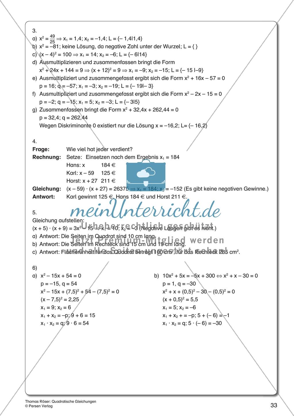 Quadratische Gleichungen Preview 35