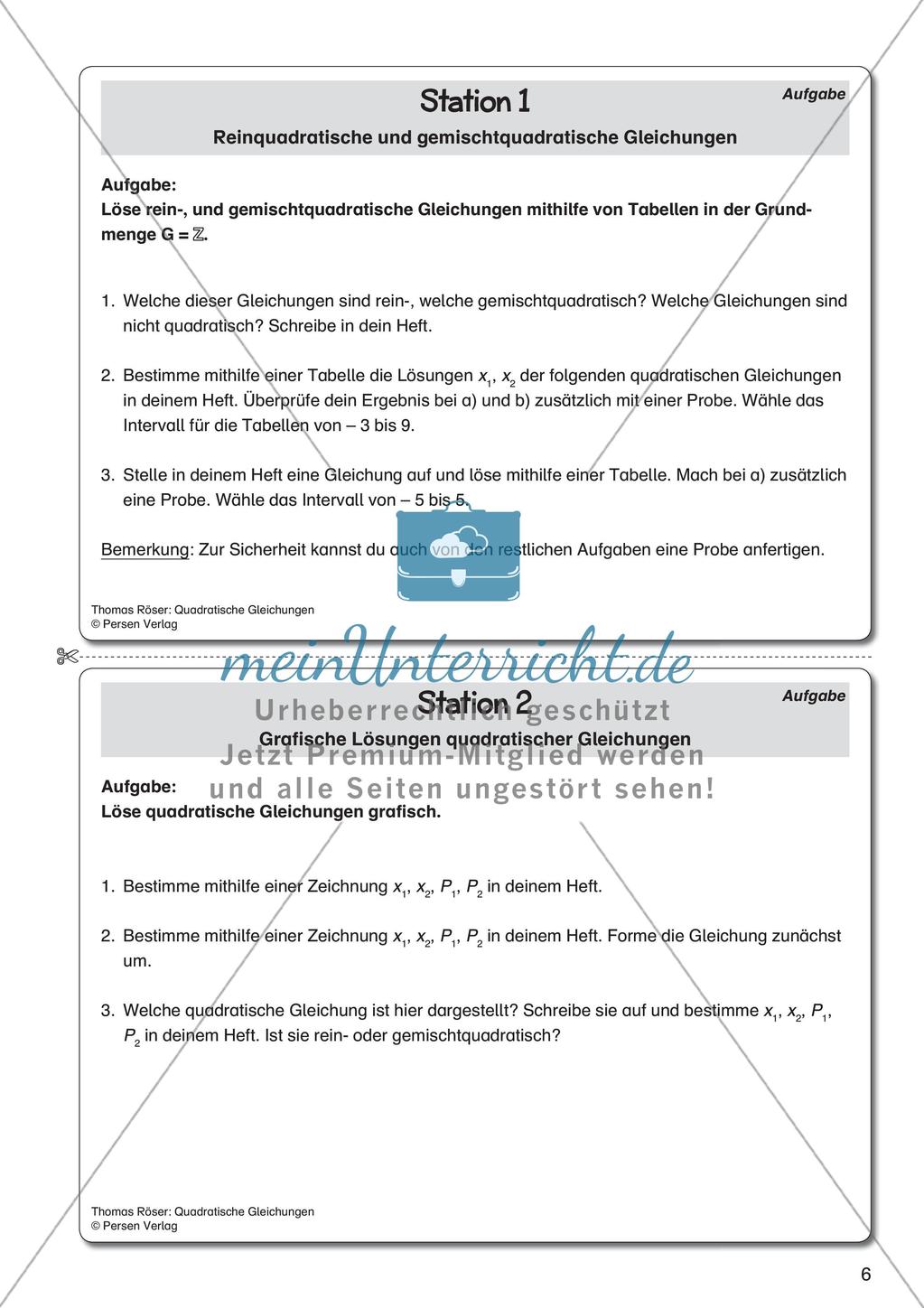 Quadratische Gleichungen Preview 8