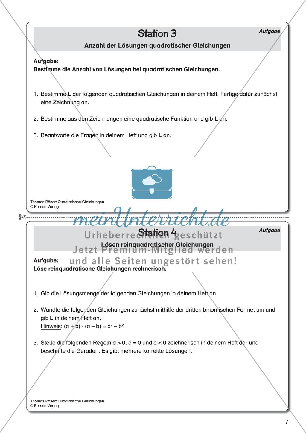 Quadratische Gleichungen Preview 9