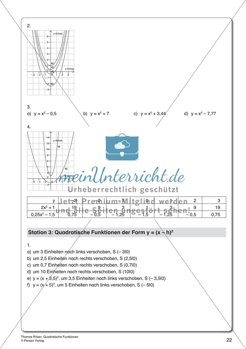 Quadratische Funktionen Preview 24
