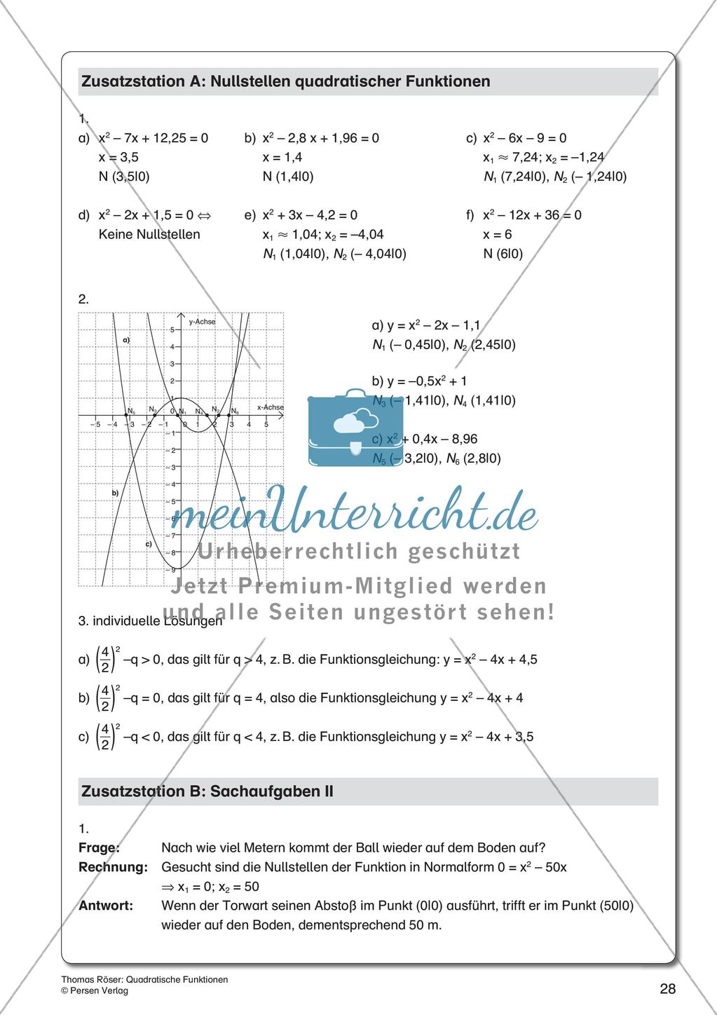 Quadratische Funktionen Preview 30
