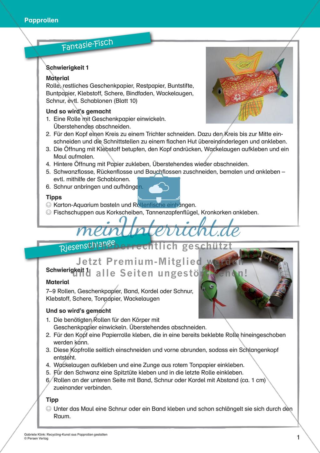 Recycling-Kunst: Gestaltung mit Papprollen Preview 3