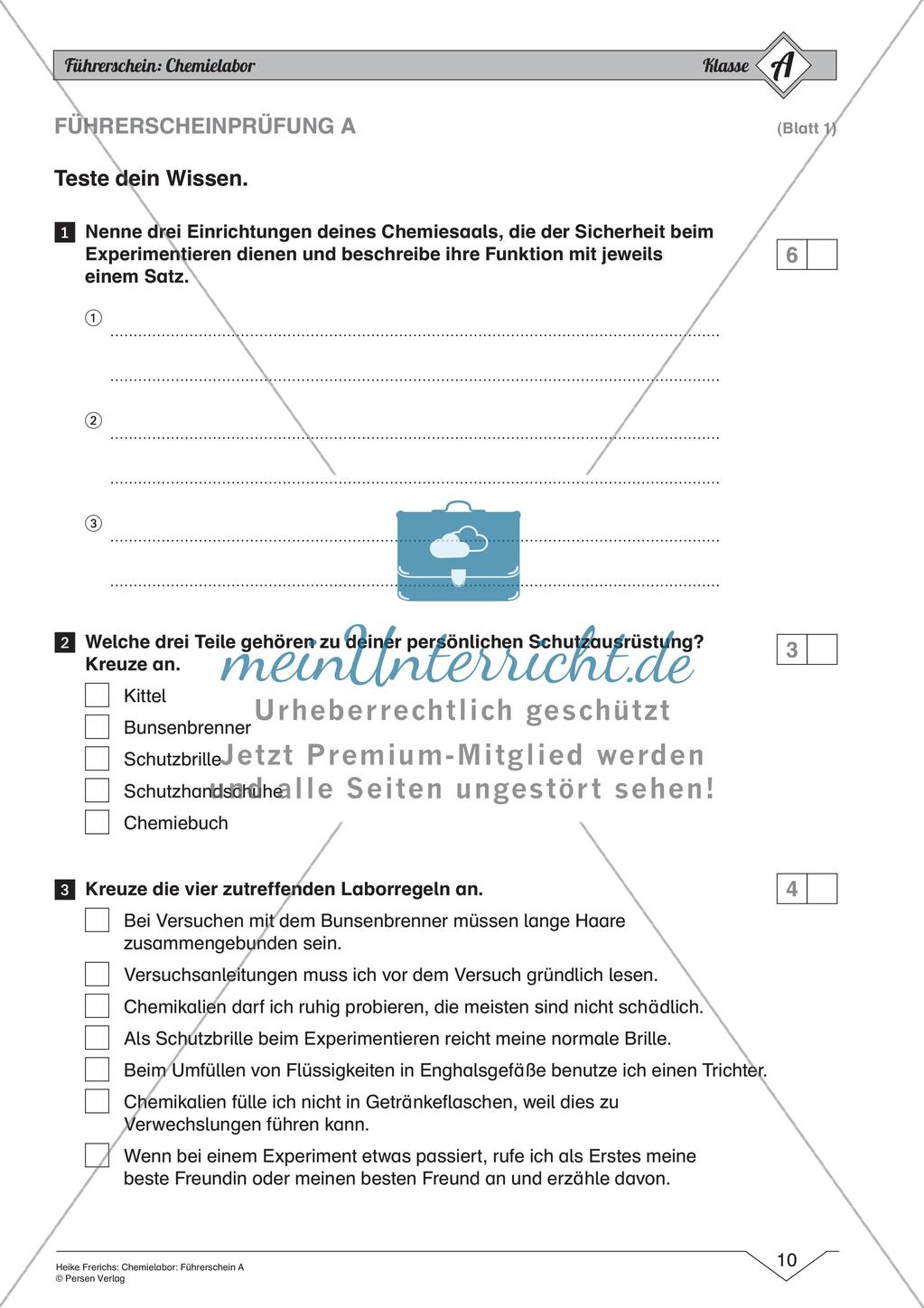 Chemielabor: Führerschein Grundwissen einfaches Niveau Preview 12