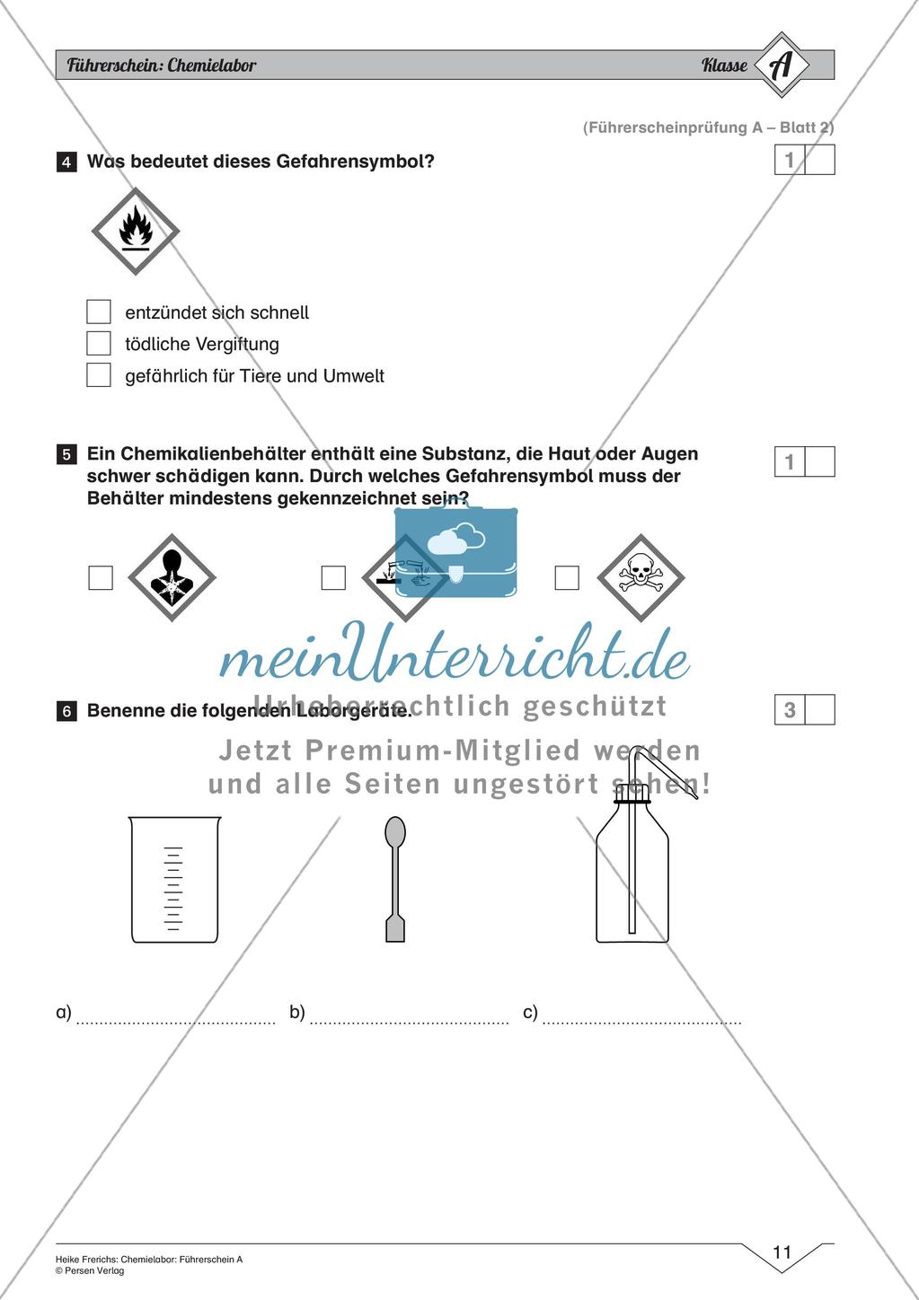 Chemielabor: Führerschein Grundwissen einfaches Niveau Preview 13