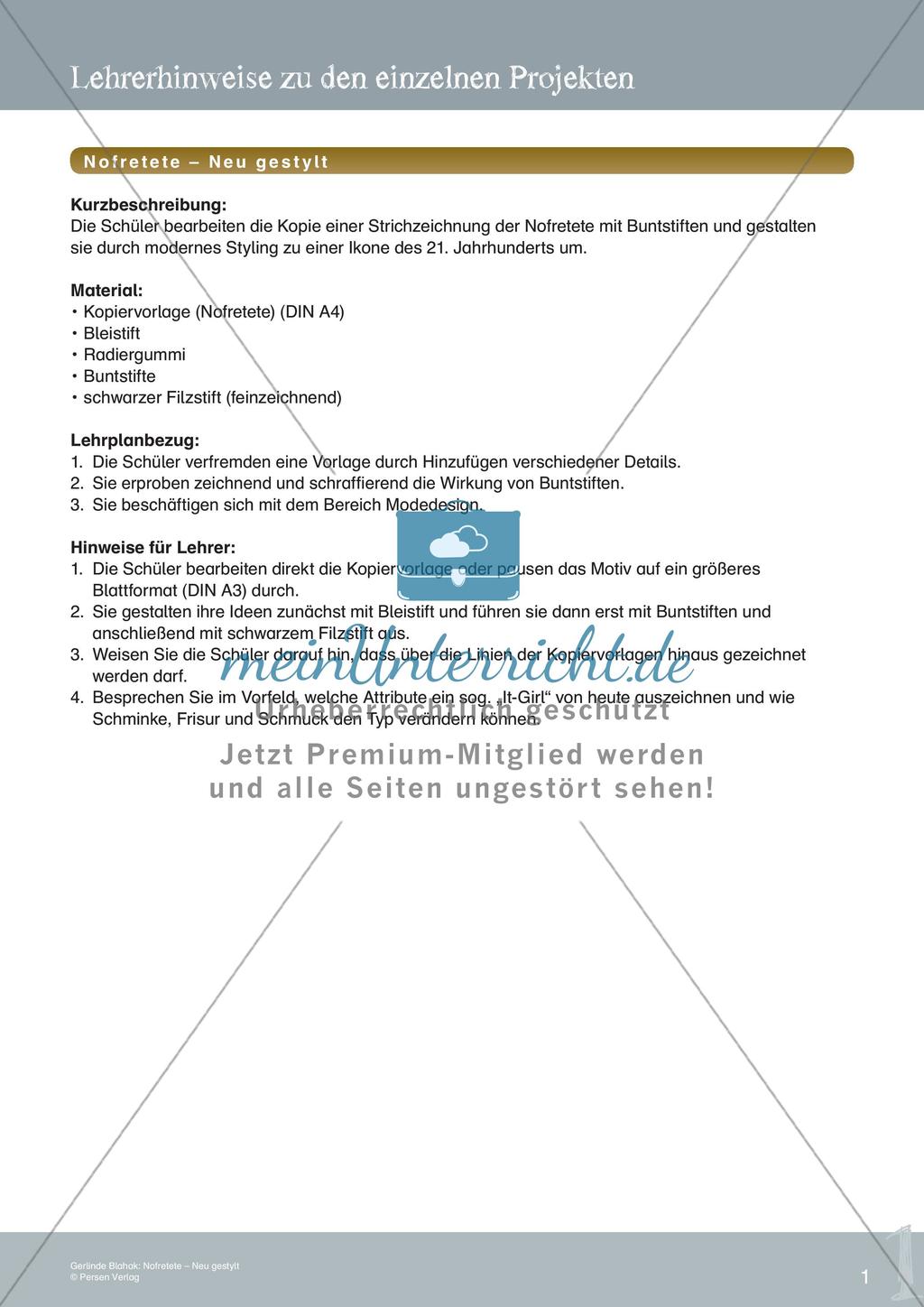 Künstlerische Miniprojekte: Nofretete Preview 3