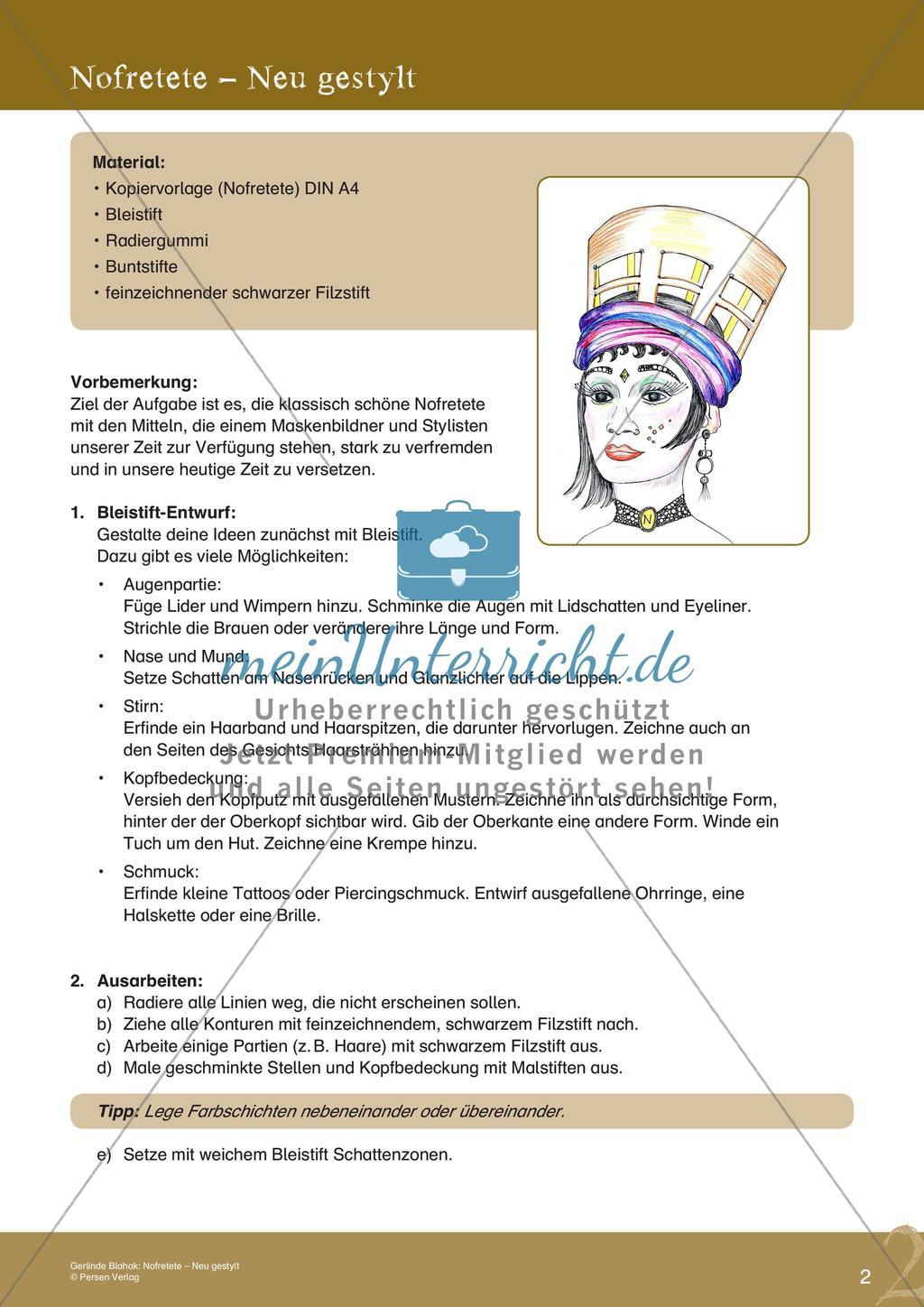 Künstlerische Miniprojekte: Nofretete Preview 4
