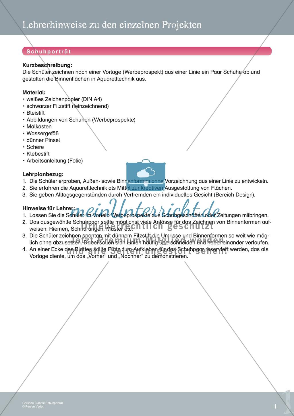 Künstlerische Miniprojekte: Schuhporträt Preview 3