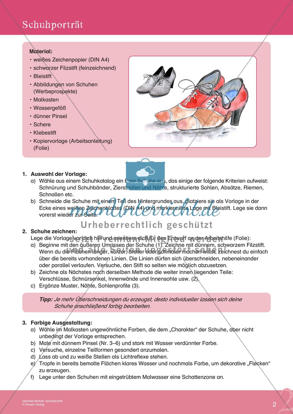 Künstlerische Miniprojekte: Schuhporträt Preview 4