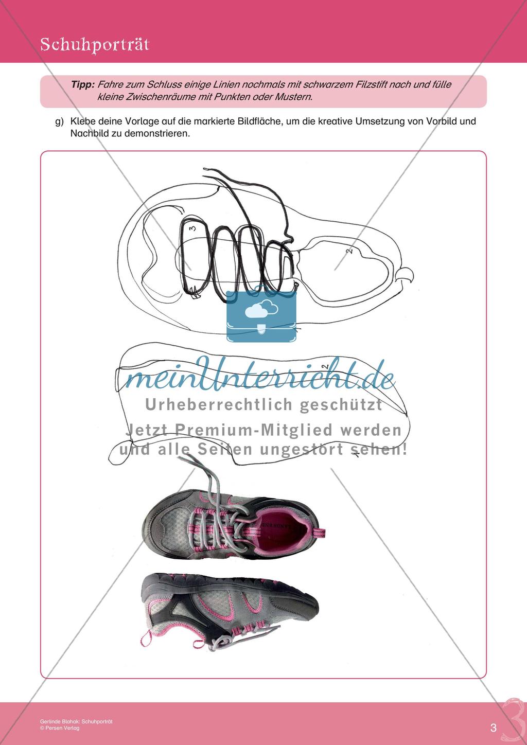 Künstlerische Miniprojekte: Schuhporträt Preview 5