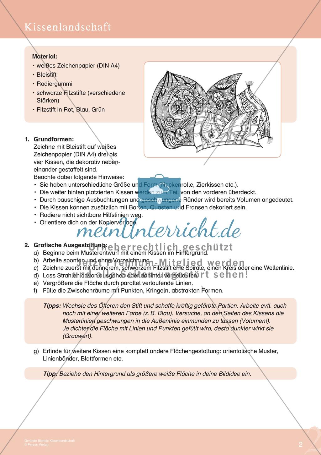 Künstlerische Miniprojekte: Kissenlandschaft Preview 4