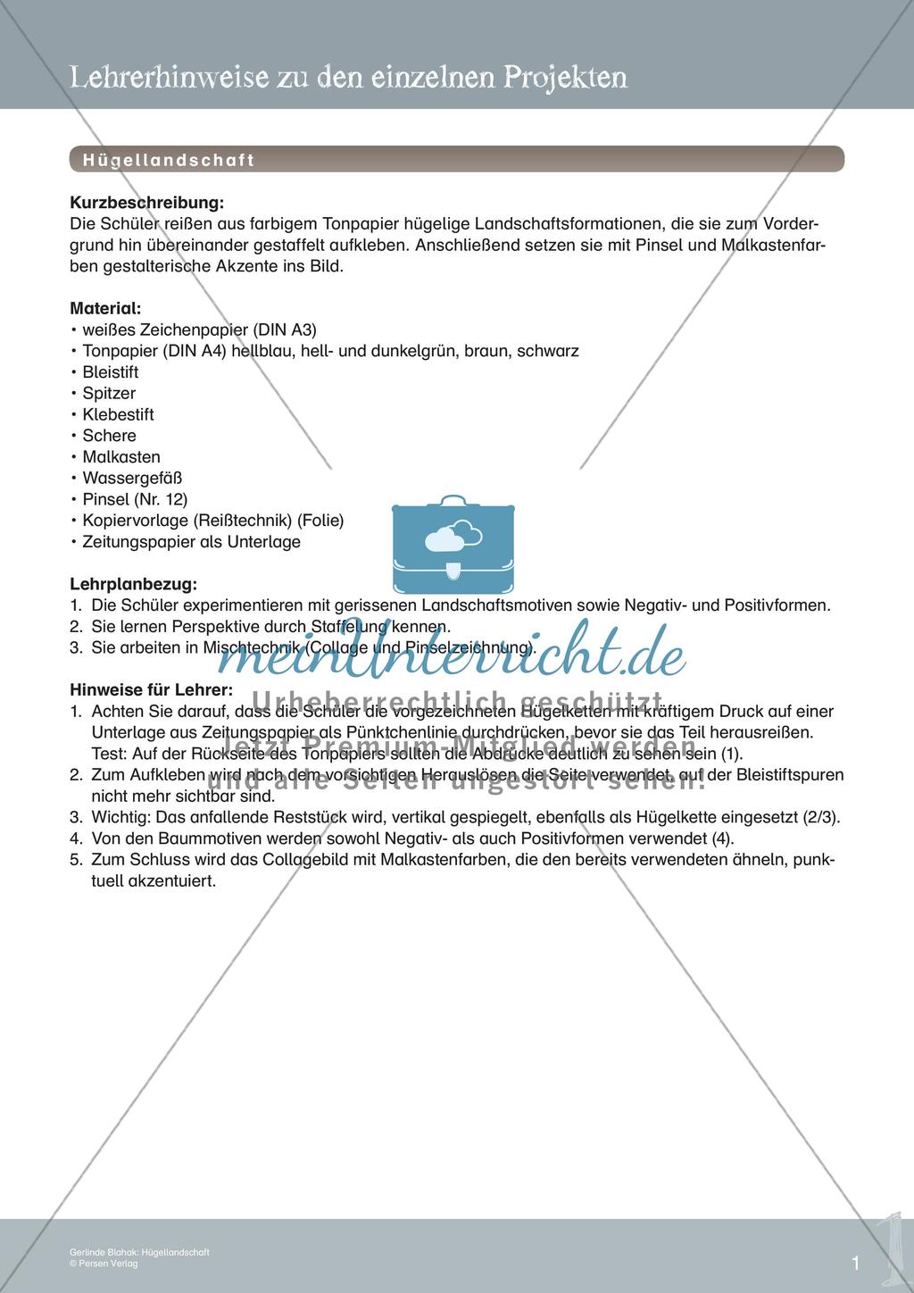 Künstlerische Miniprojekte: Hügellandschaft Preview 3