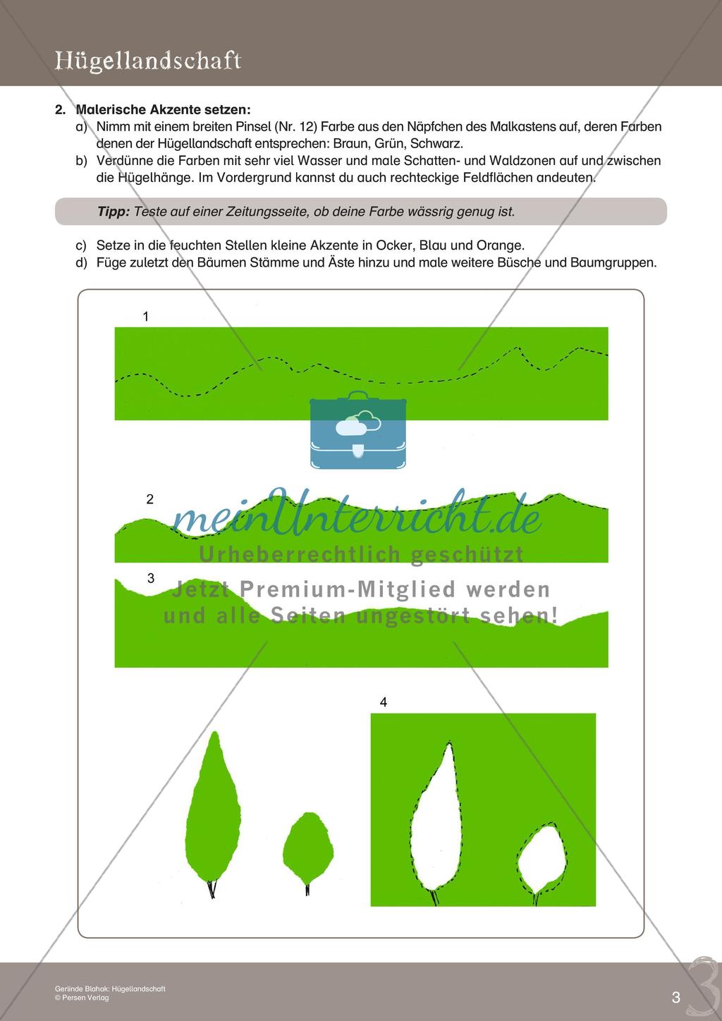 Künstlerische Miniprojekte: Hügellandschaft Preview 5