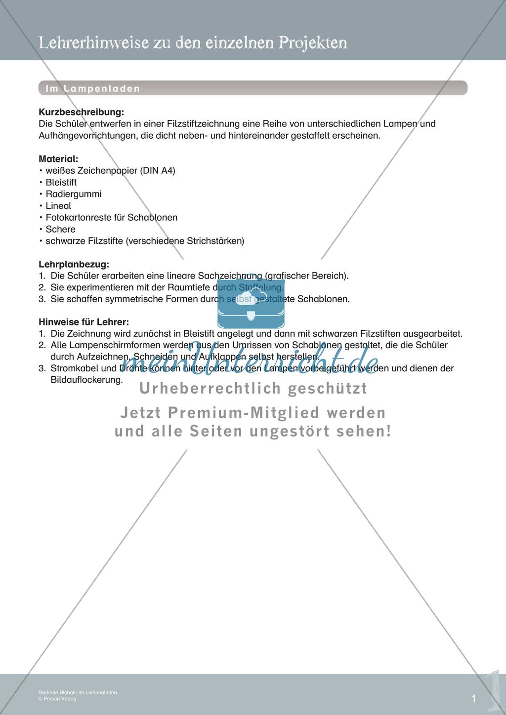 Künstlerische Miniprojekte: Lampenillustrationen Preview 3
