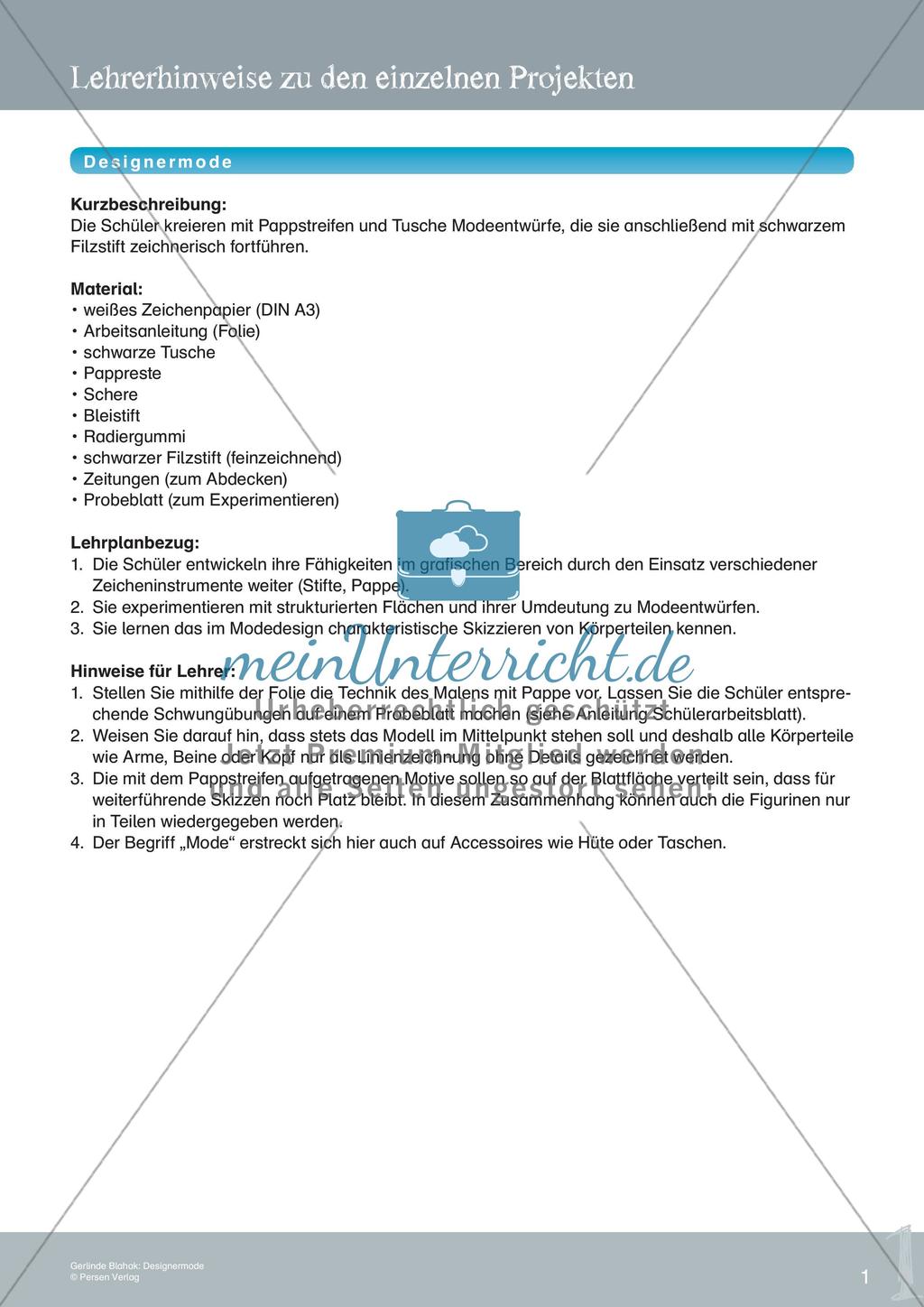 Künstlerische Miniprojekte: Designermode Preview 3