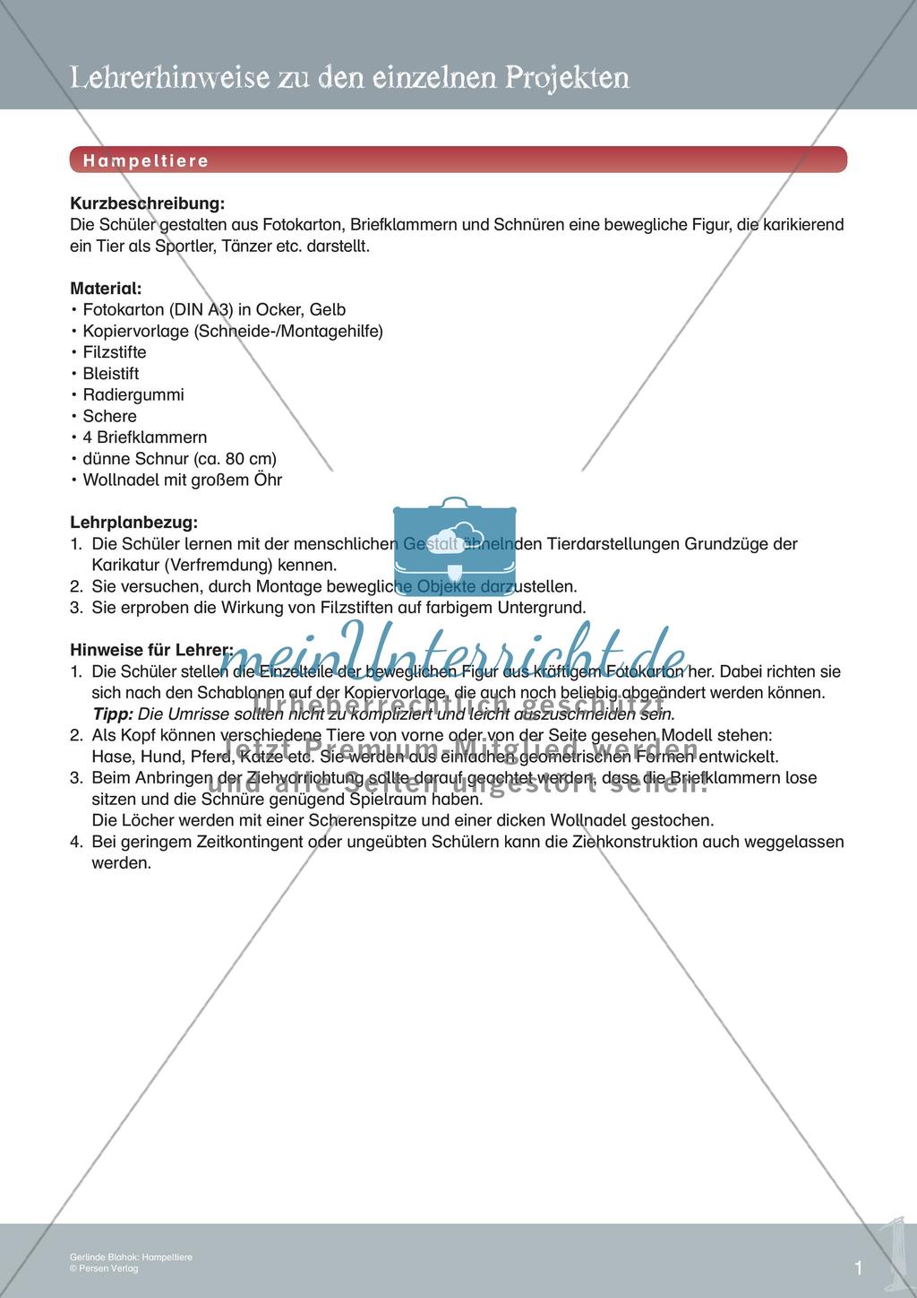 Künstlerische Miniprojekte: Hampeltiere Preview 3