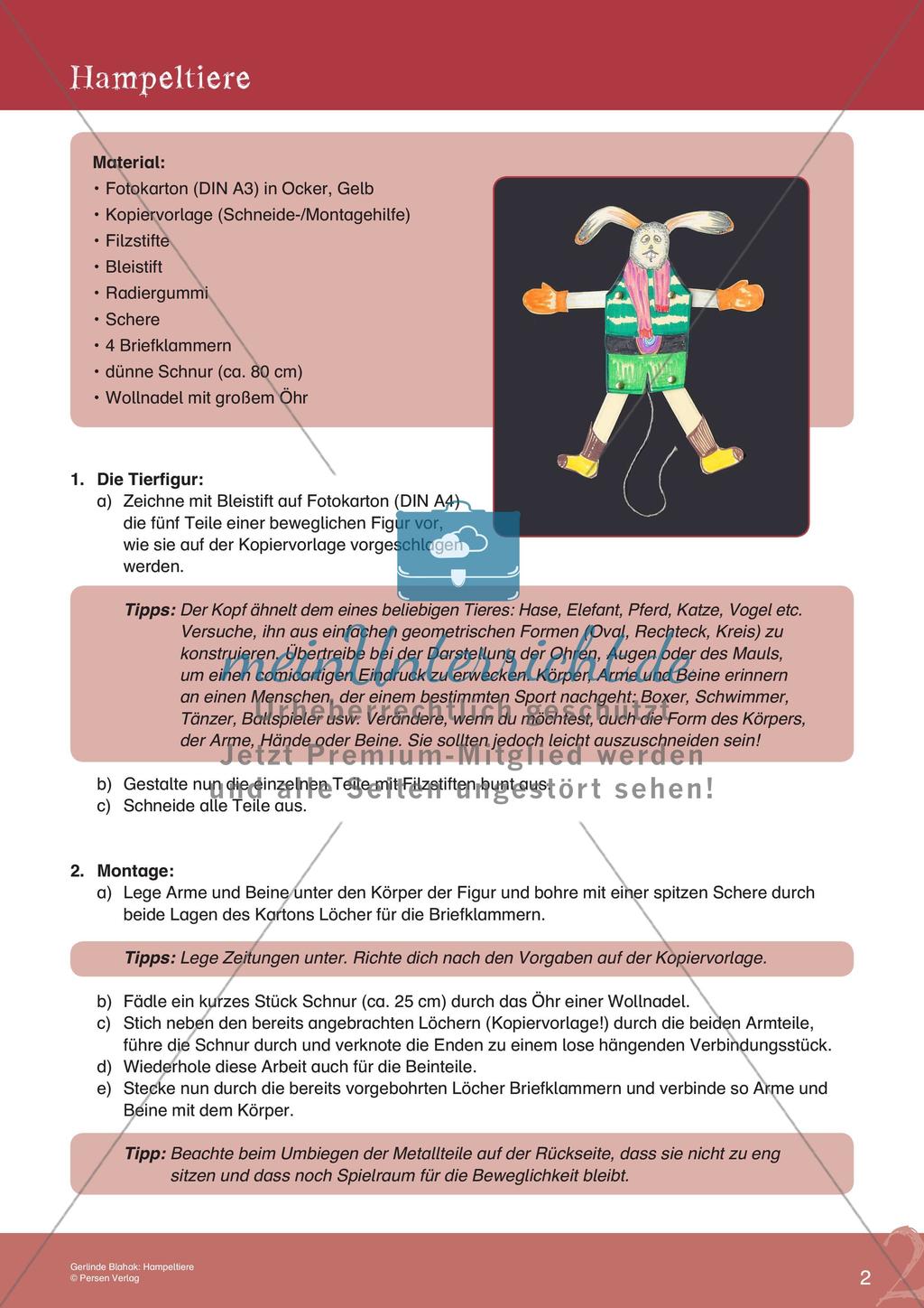 Künstlerische Miniprojekte: Hampeltiere Preview 4