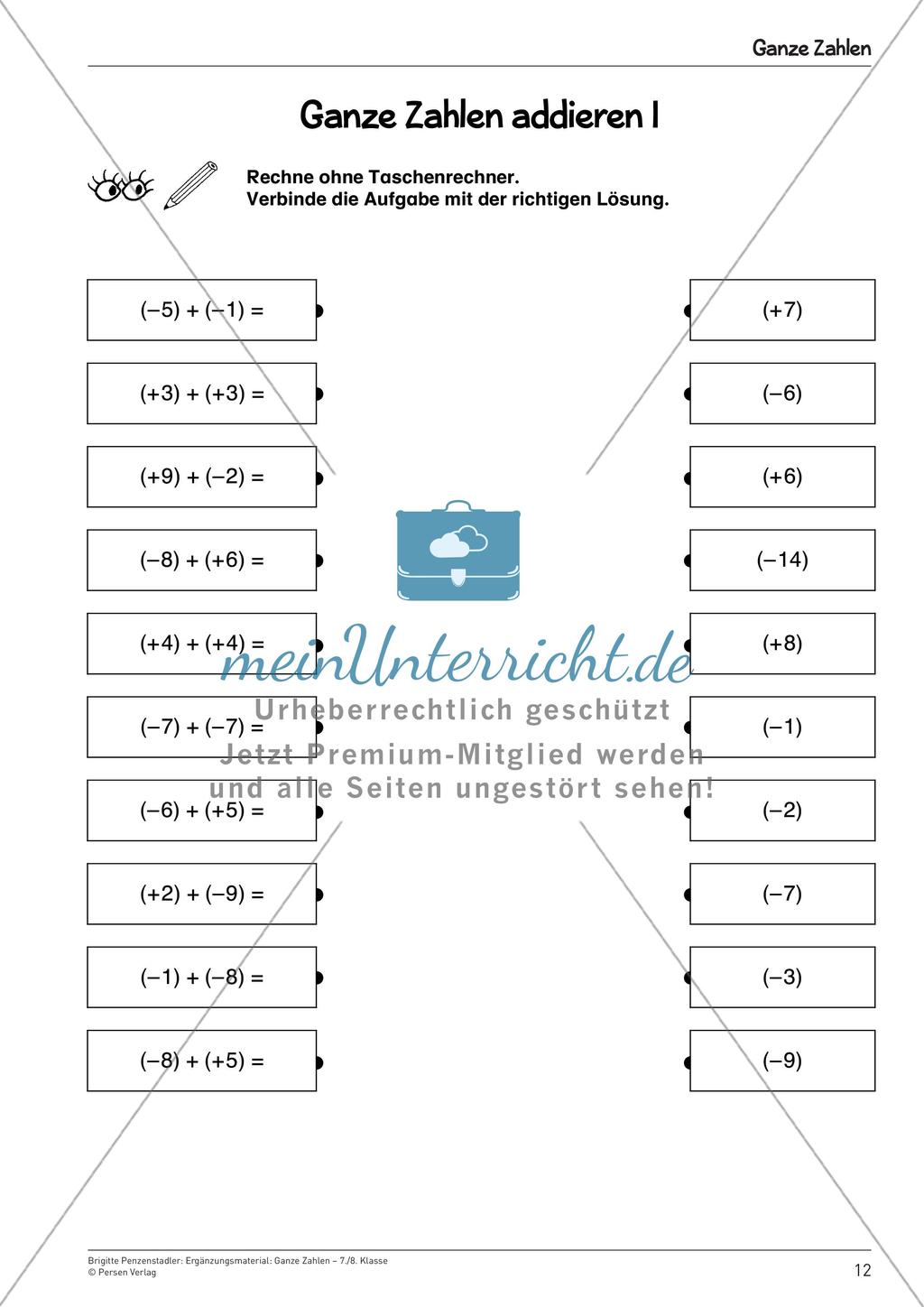 Ergänzungsmaterial: Ganze Zahlen Preview 14