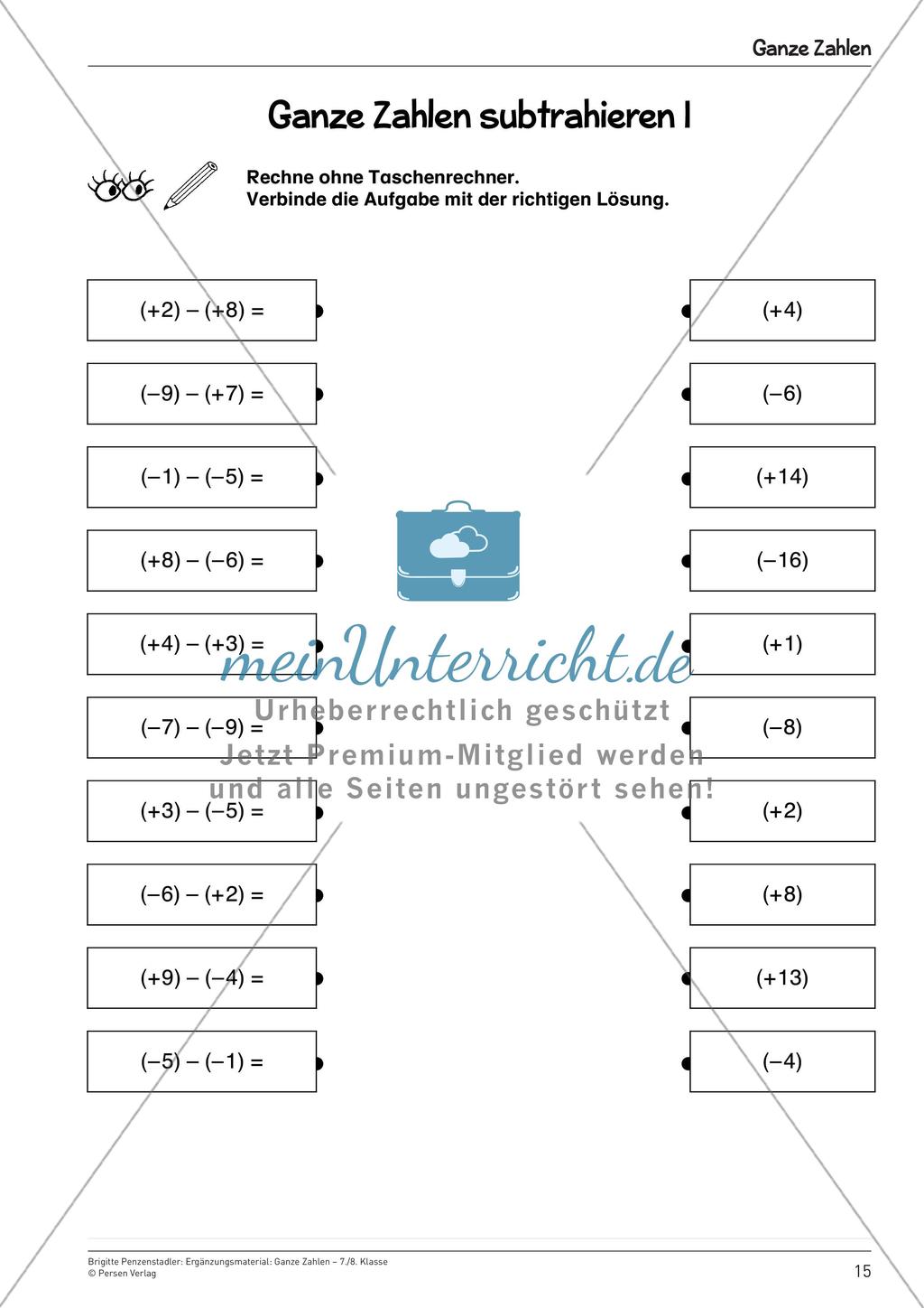 Ergänzungsmaterial: Ganze Zahlen Preview 17