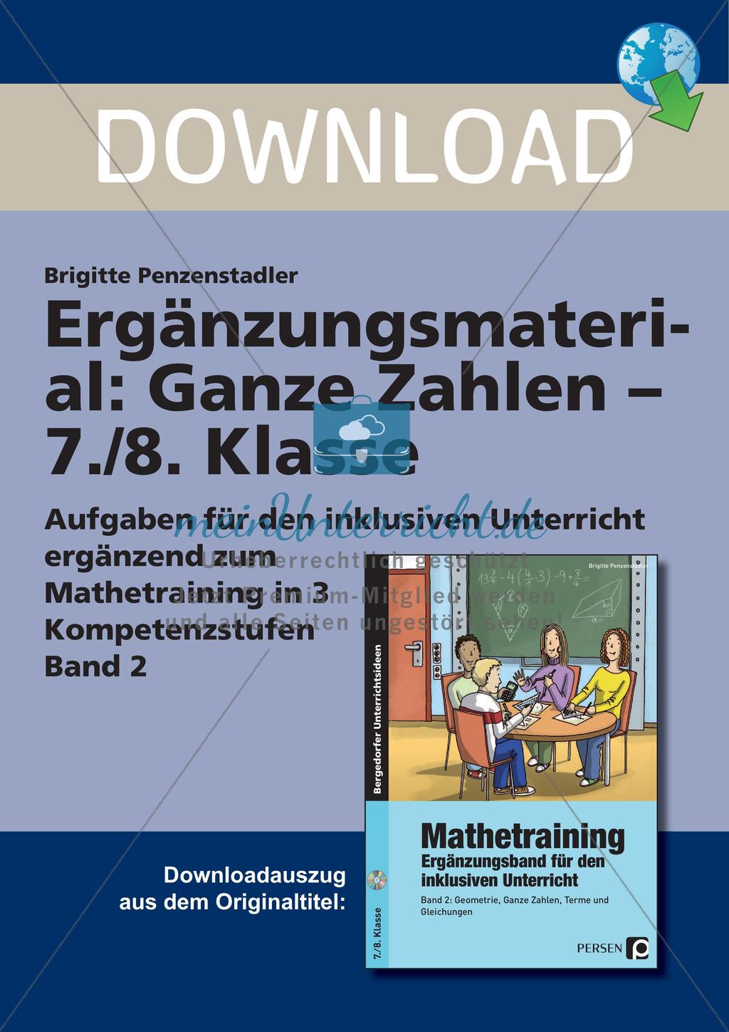 Ergänzungsmaterial: Ganze Zahlen Preview 1