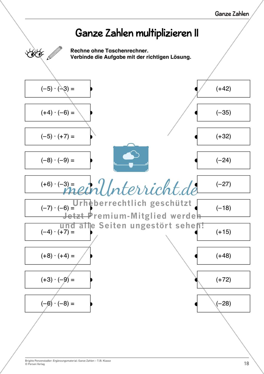 Ergänzungsmaterial: Ganze Zahlen Preview 20