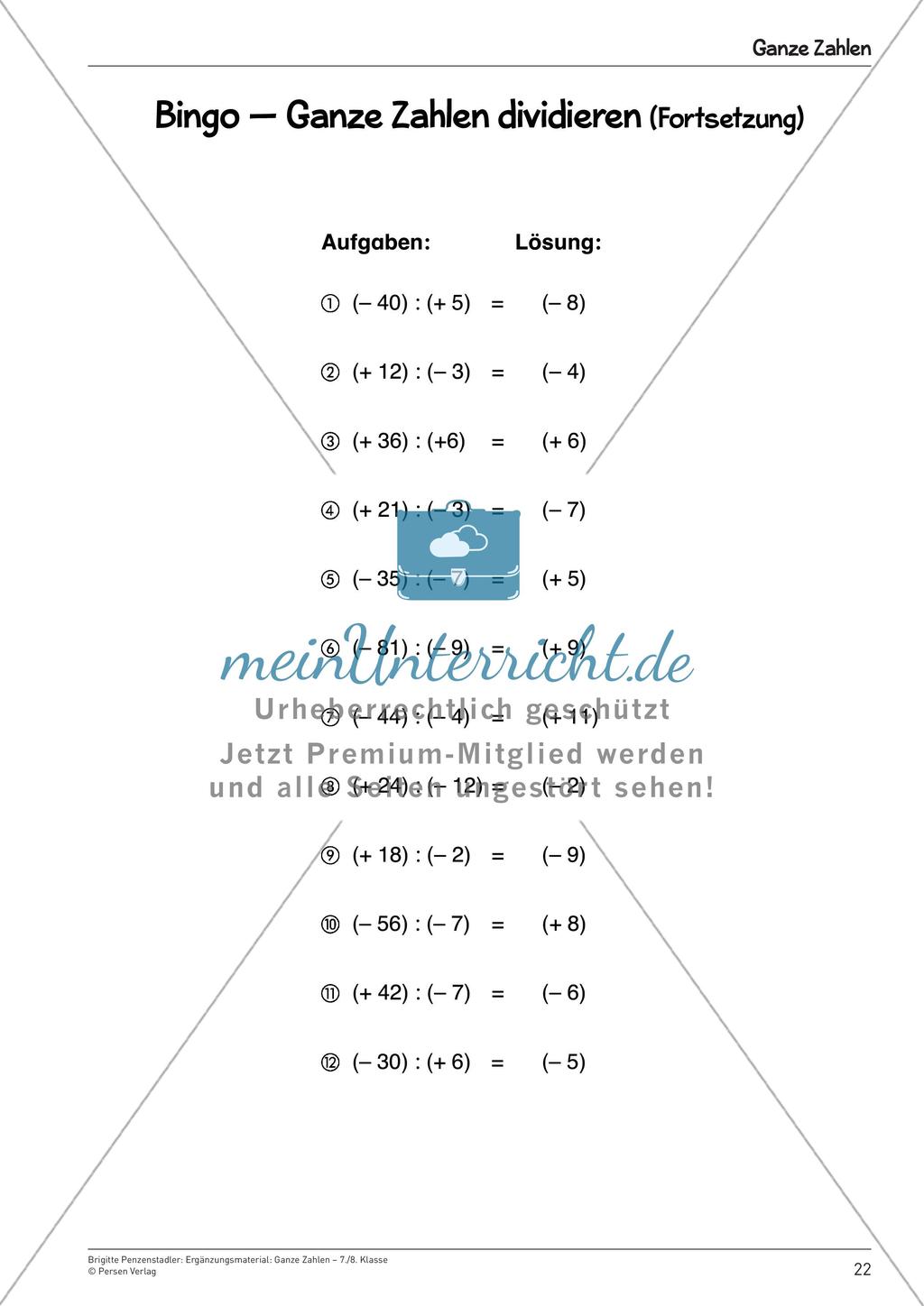 Ergänzungsmaterial: Ganze Zahlen Preview 24
