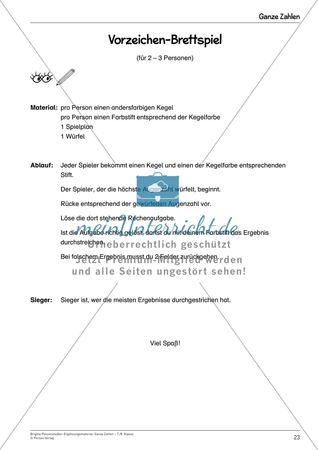 Ergänzungsmaterial: Ganze Zahlen Preview 25