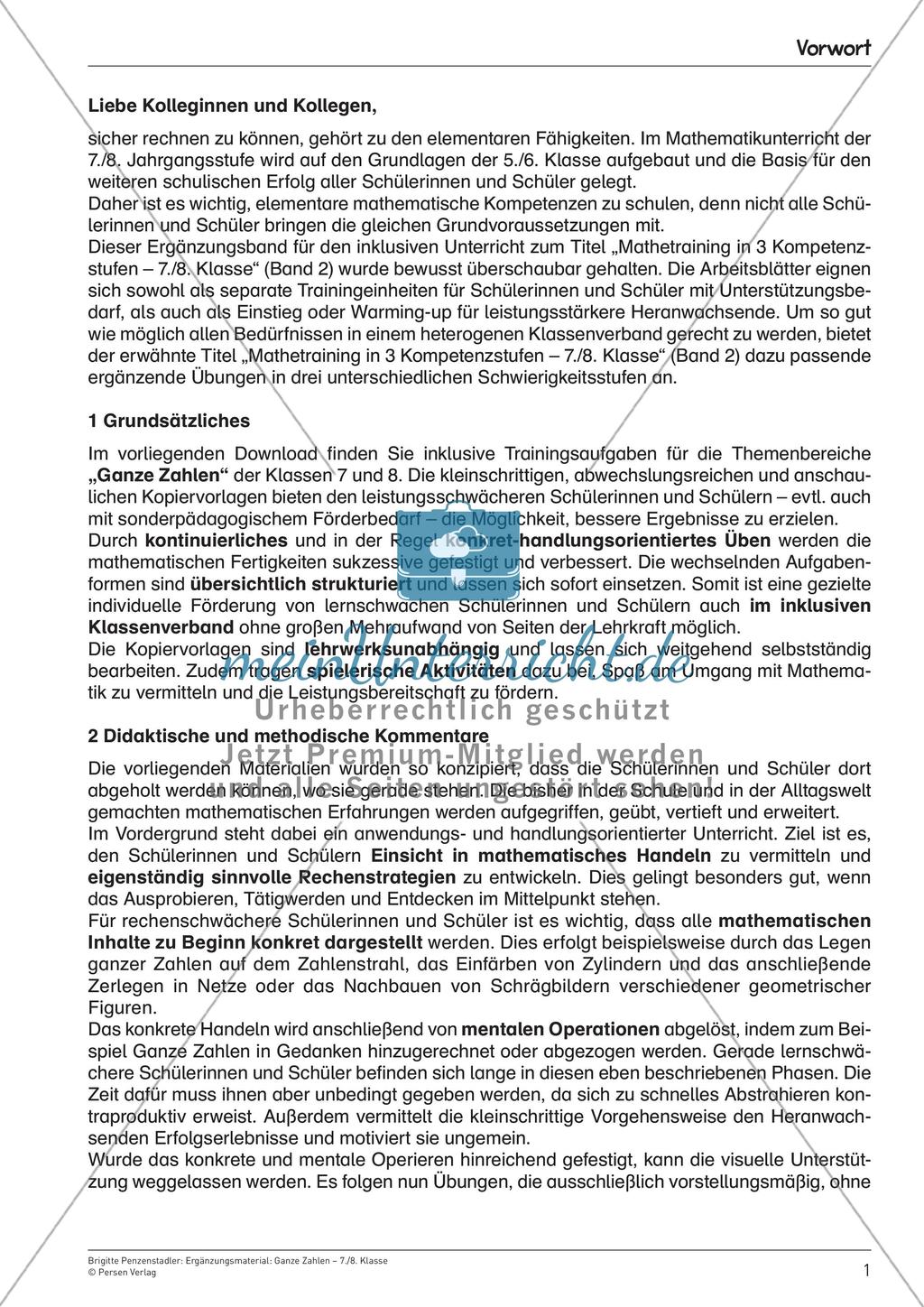 Ergänzungsmaterial: Ganze Zahlen Preview 3