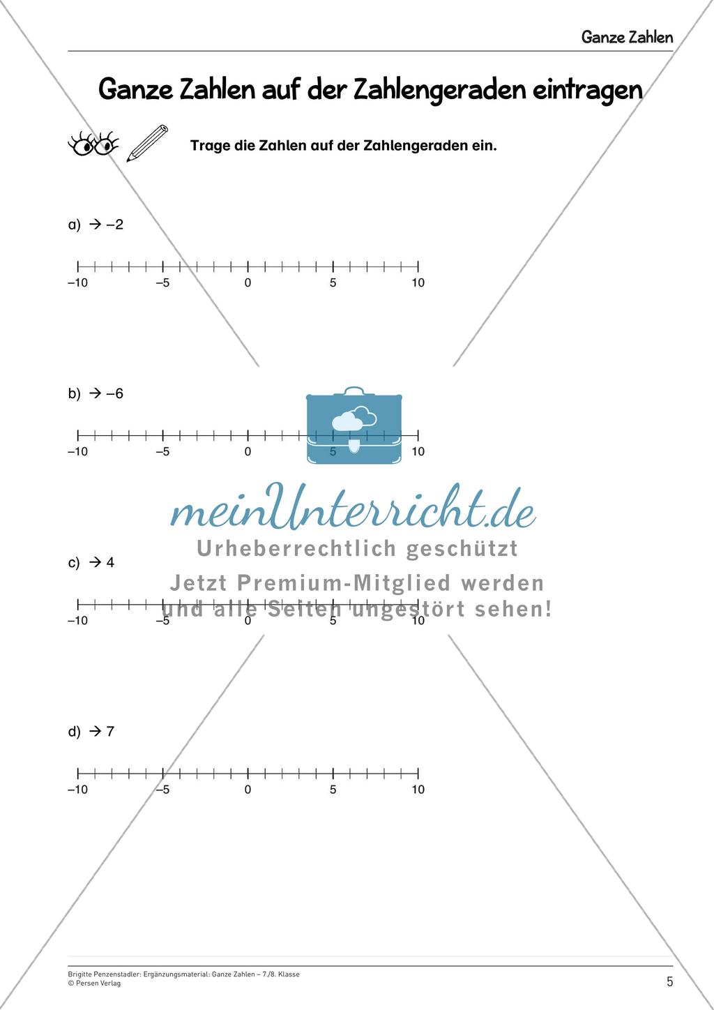 Ergänzungsmaterial: Ganze Zahlen Preview 7