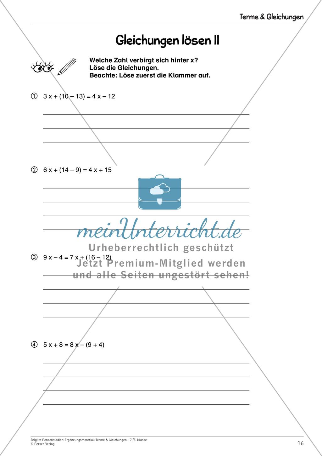 Ergänzungsmaterial: Terme & Gleichungen Preview 18