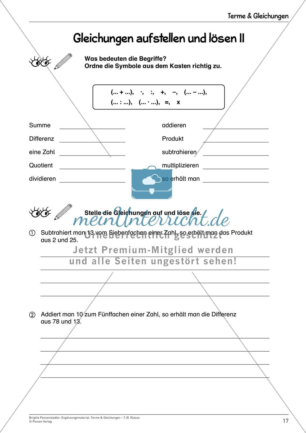 Ergänzungsmaterial: Terme & Gleichungen Preview 19