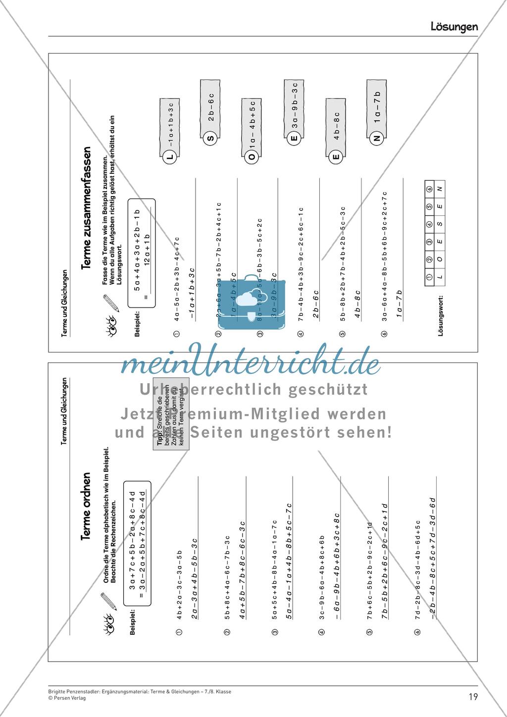 Ergänzungsmaterial: Terme & Gleichungen Preview 21
