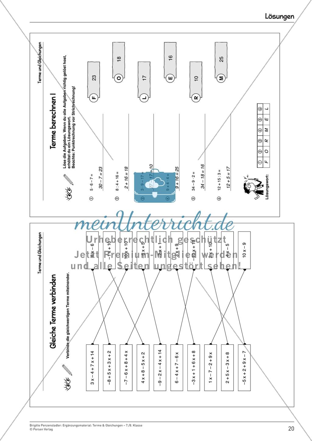 Ergänzungsmaterial: Terme & Gleichungen Preview 22