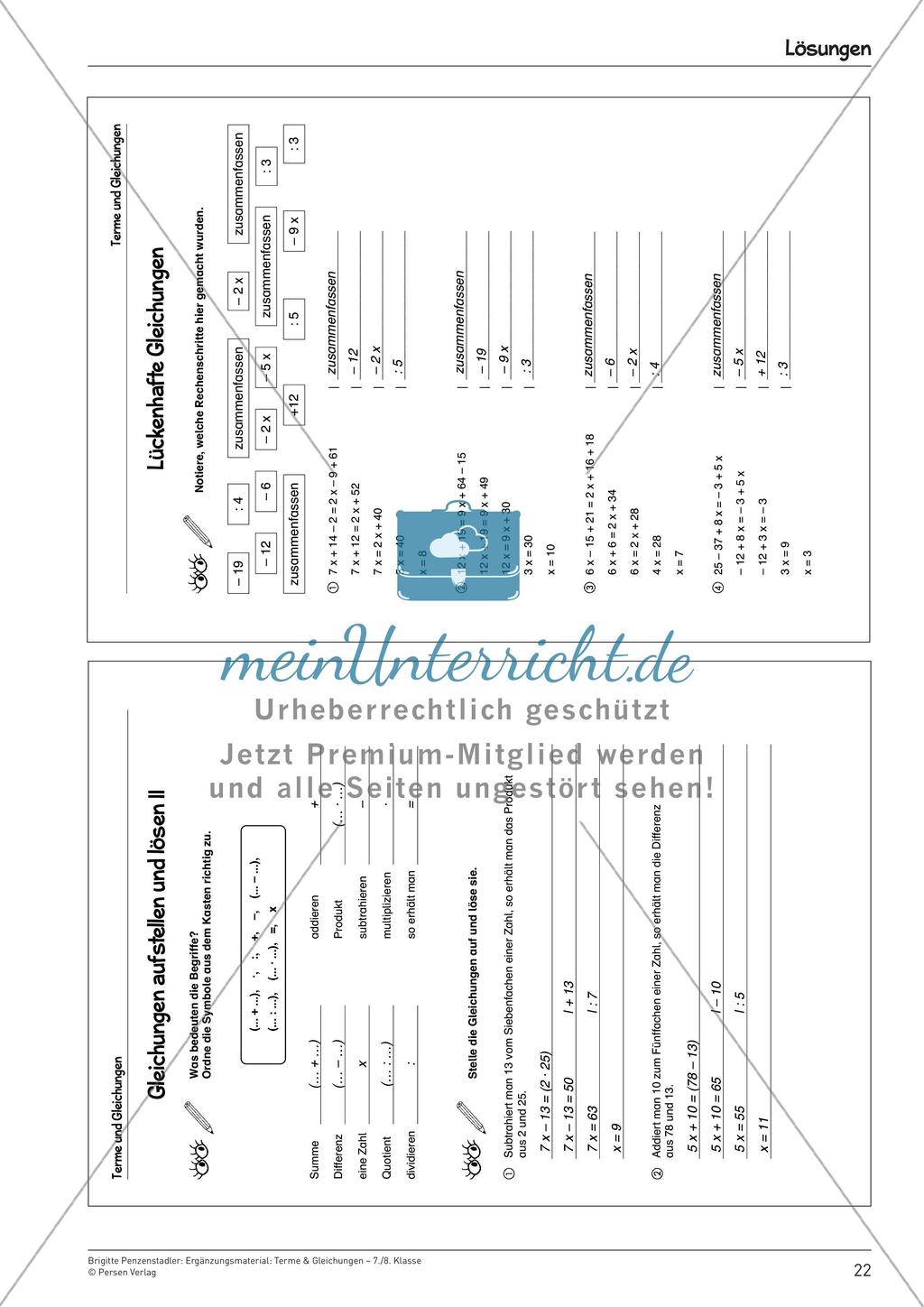 Ergänzungsmaterial: Terme & Gleichungen Preview 24