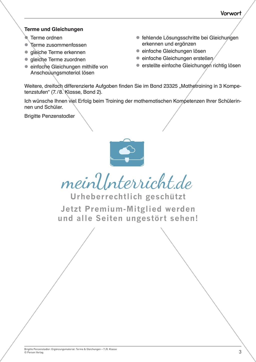 Ergänzungsmaterial: Terme & Gleichungen Preview 5