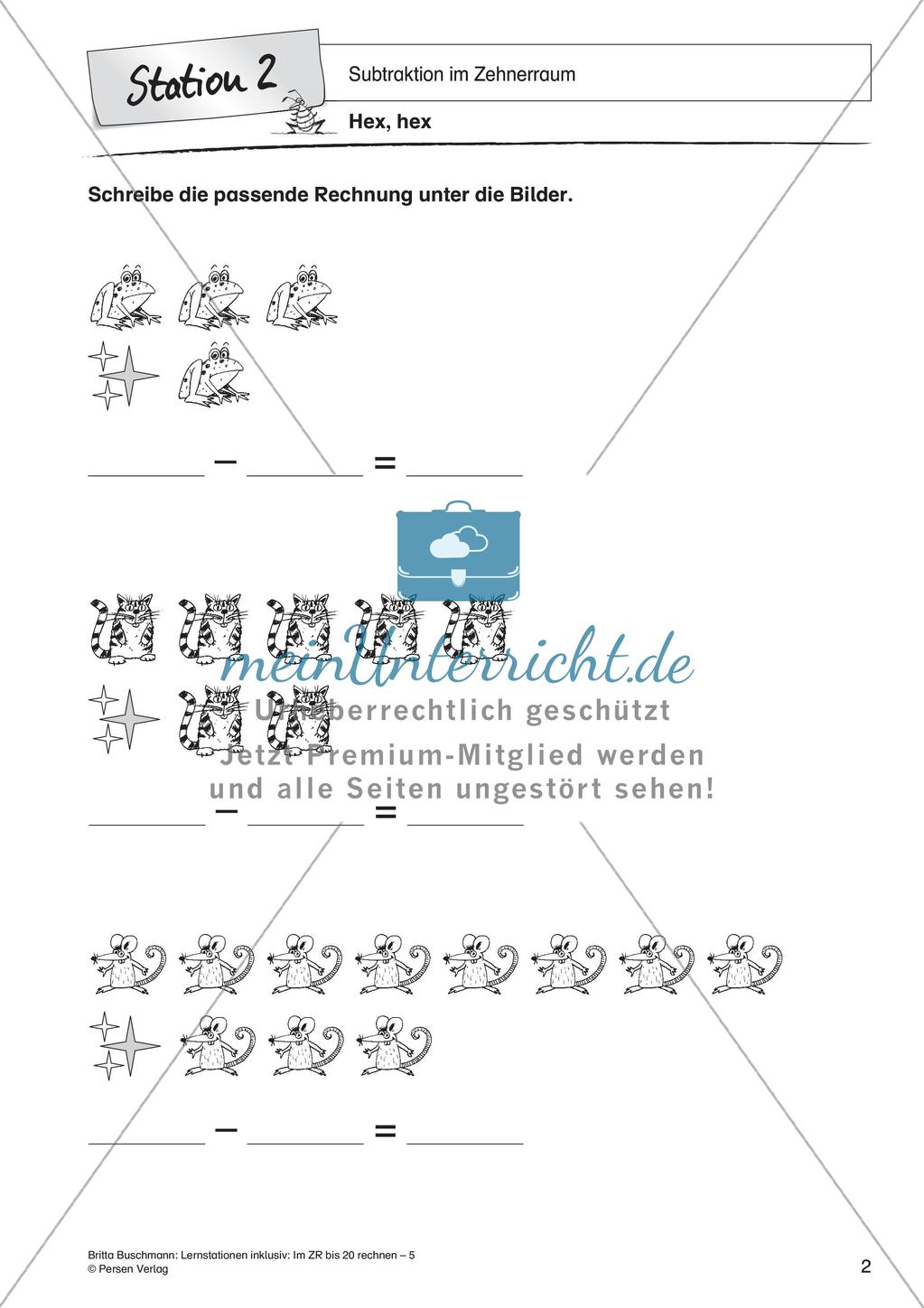 Subtraktion im Zehnerraum Preview 4