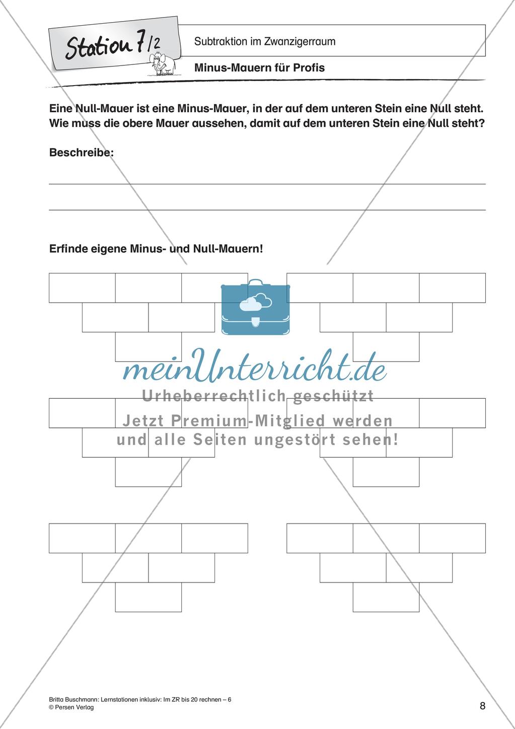 Subtraktion im Zwanzigerraum Preview 10