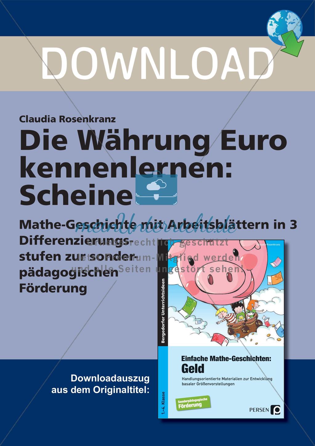 Geld kennenlernen klasse 1