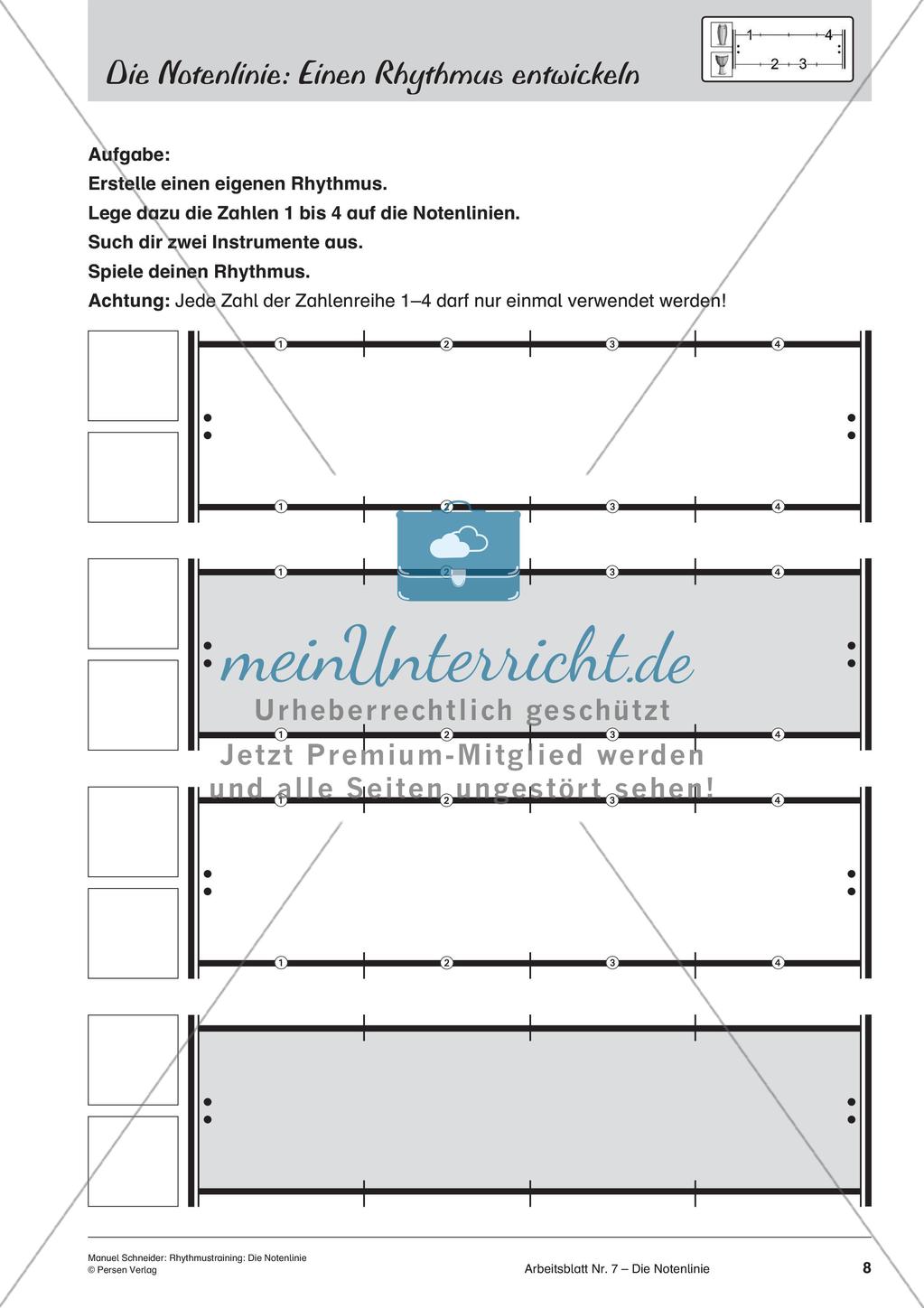 Rhythmustraining: Die Notenlinie Preview 10