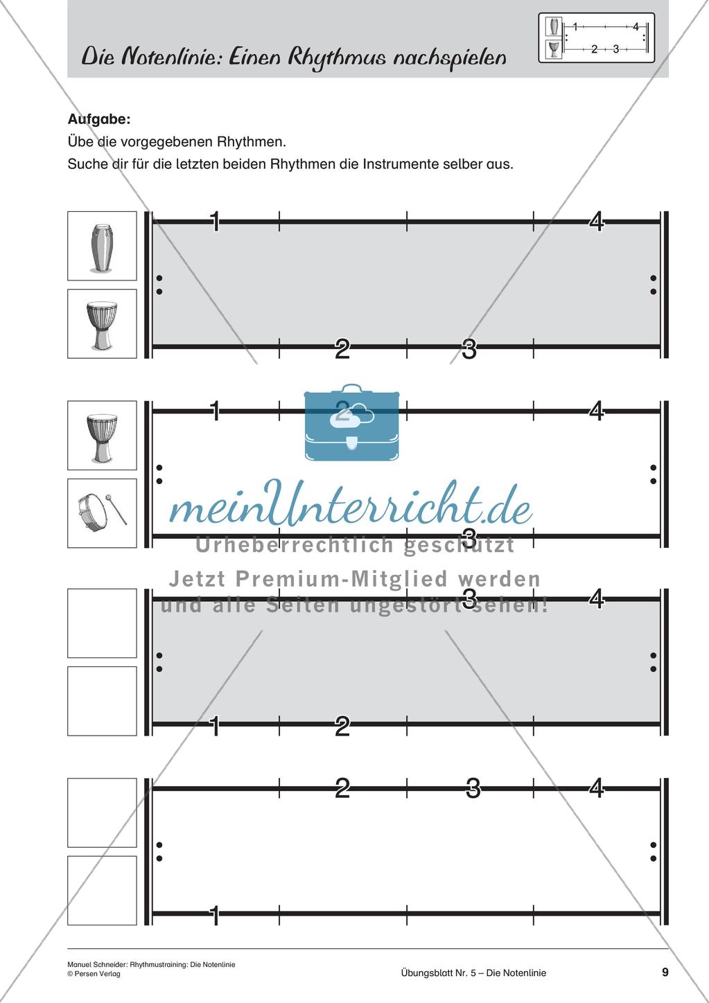 Rhythmustraining: Die Notenlinie Preview 11