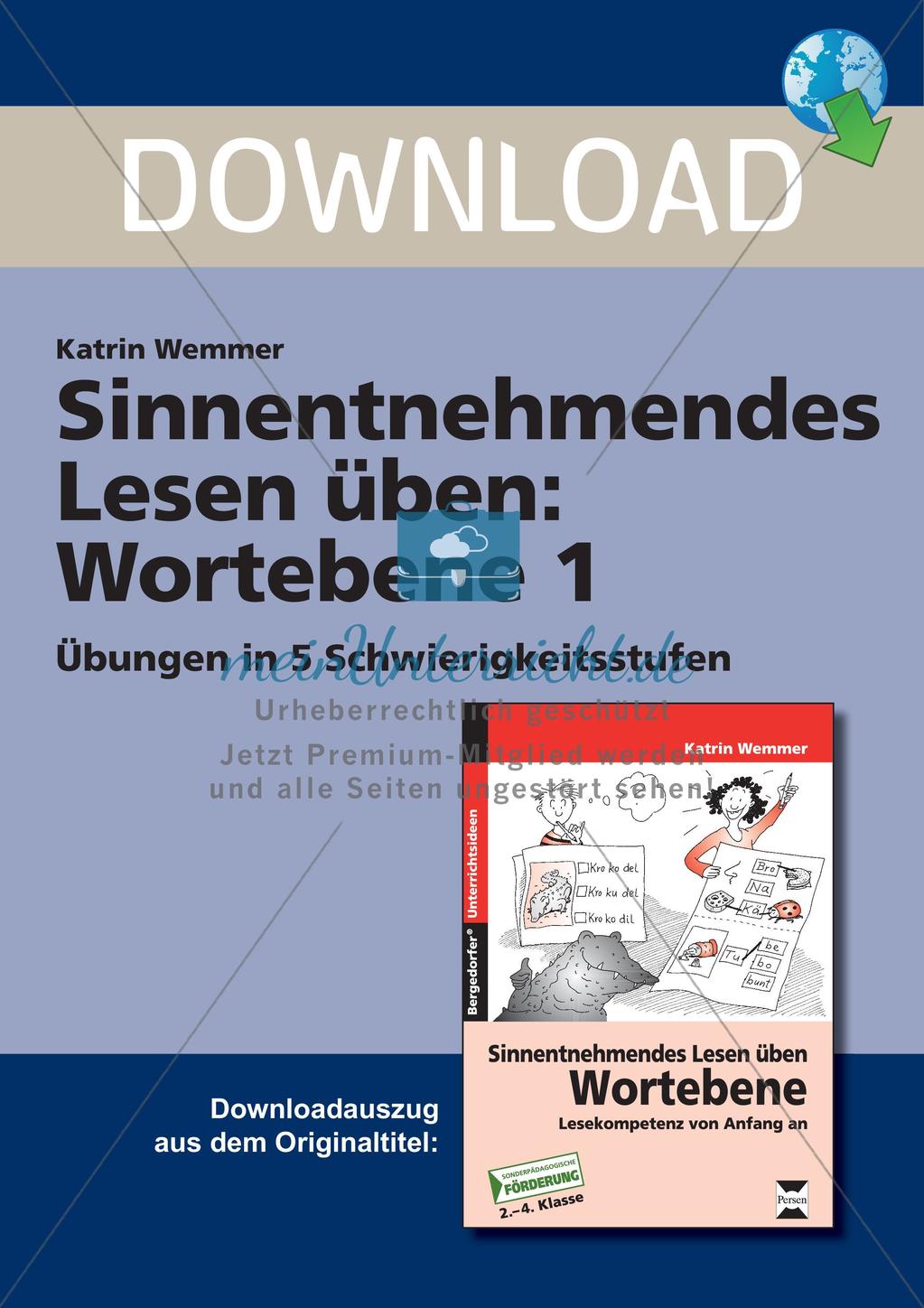 Sinnentnehmendes Lesen: Wortebene - Teil 1 Preview 1