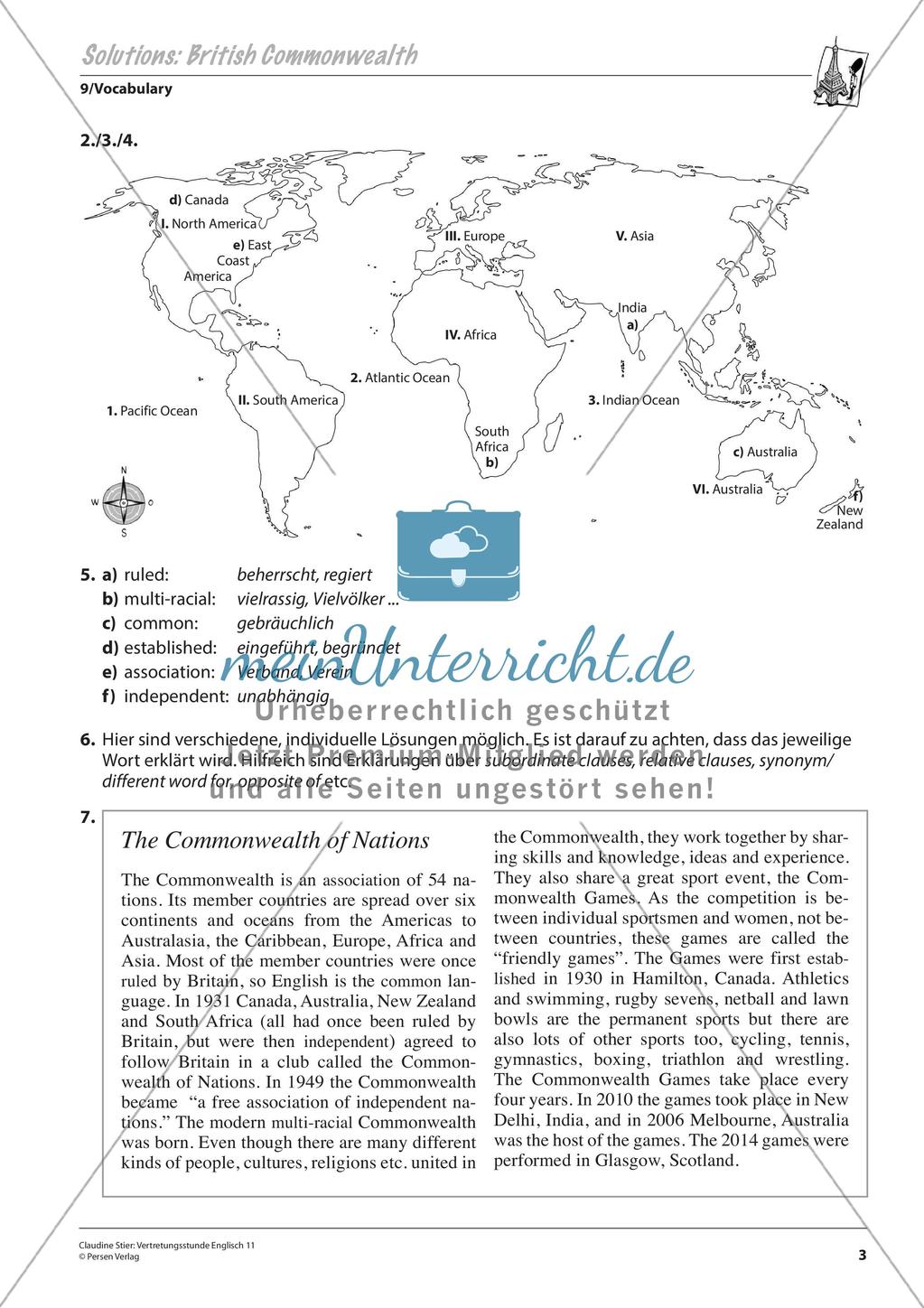 Commonwealth: Wortschatz Preview 5