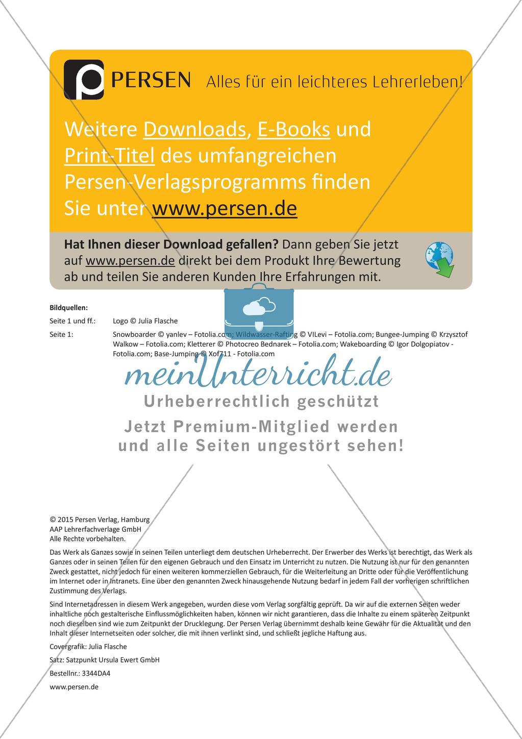 Wortschatzarbeit: Extremsportarten Preview 6