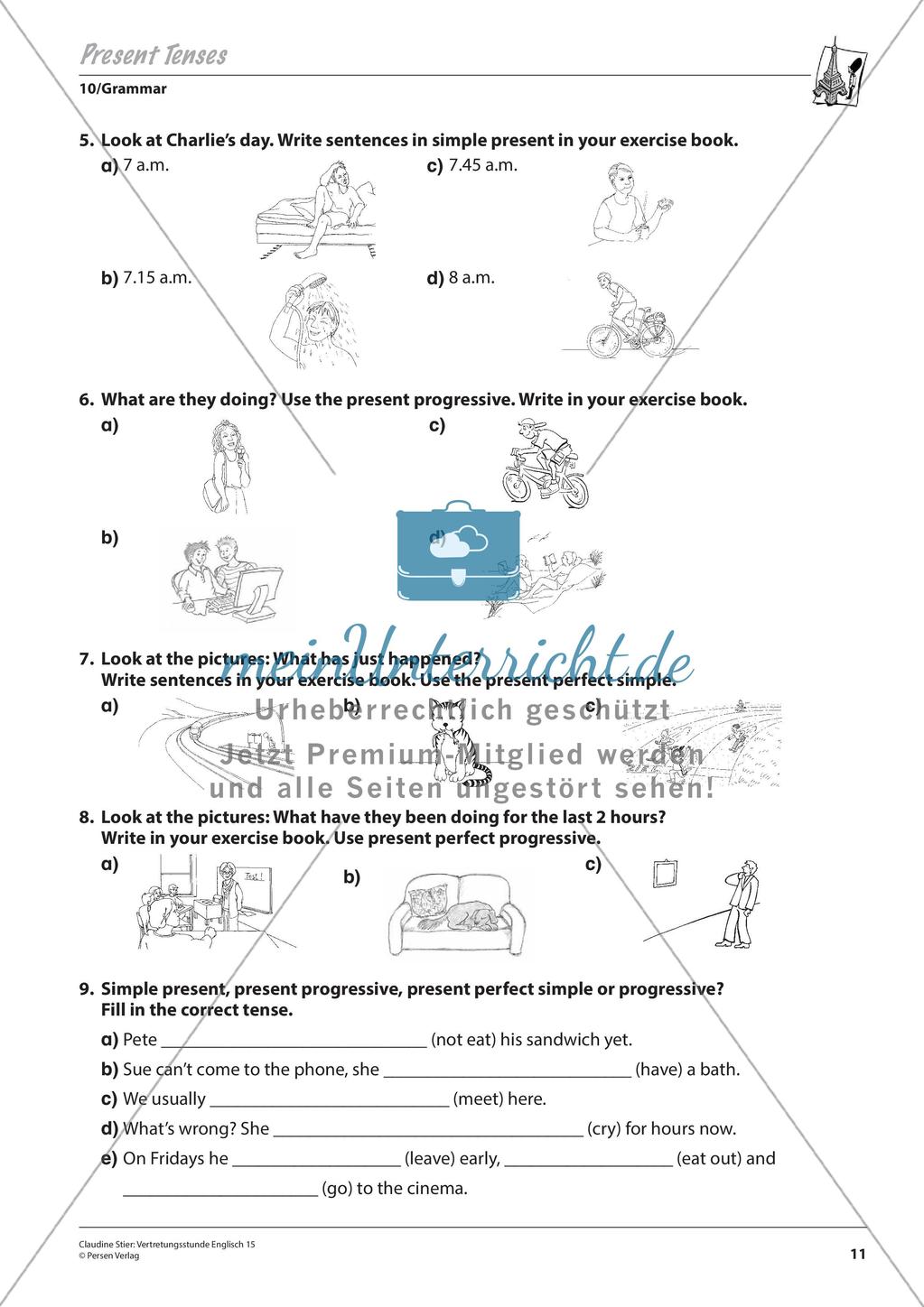 Grammatikphänomene: Tenses, Reported speech, Sentences Preview 13
