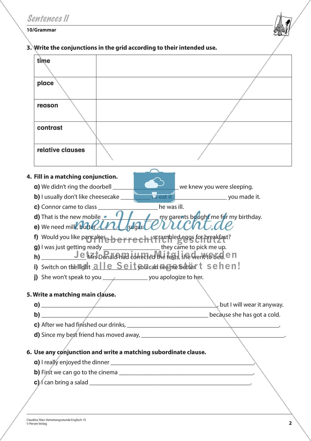Grammatikphänomene: Tenses, Reported speech, Sentences Preview 4