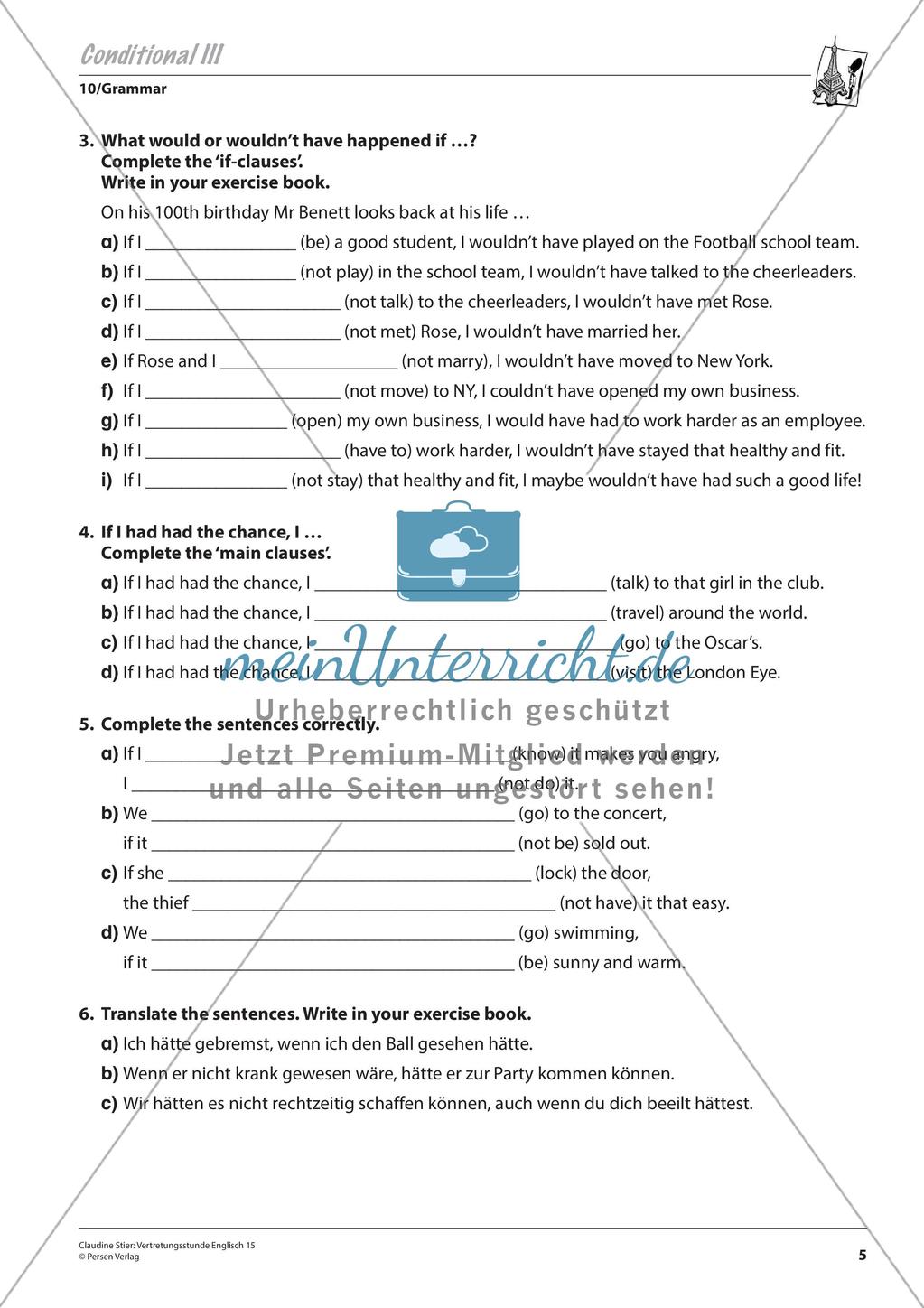 Grammatikphänomene: Tenses, Reported speech, Sentences Preview 7