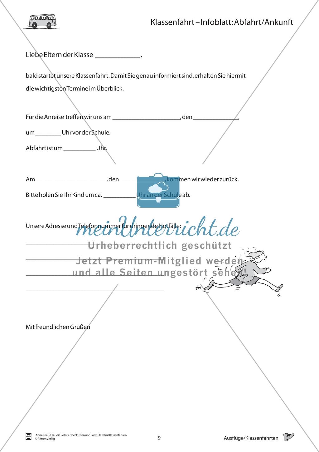 Checklisten und Formulare für Klassenfahrten Preview 10